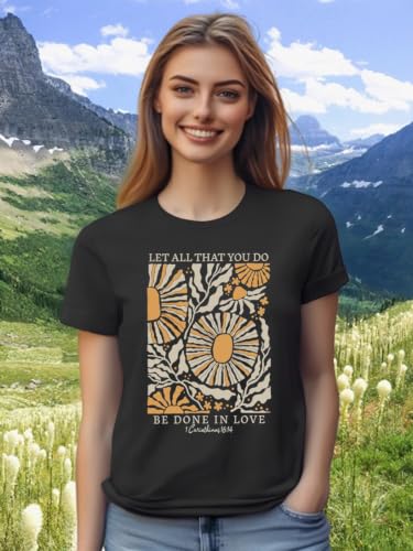 Christian Bible Verse T Shirts for Women - color: Black5, size: X-Large