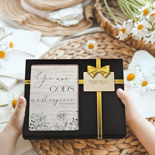 MAQIKA You Are God's Masterpiece Picture Frames, Ephesians 2:10 Picture Photo Frame, Christian Gifts, Bible Gifts, Inspirational Quote Picture Frames, Scripture Wood Photo Frame for 4x6 Photos