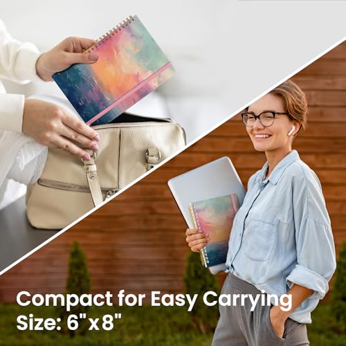 Taja Lined Spiral Journal for Women, A5 Cute Hardcover Notebook for Work - color: A-Sunset