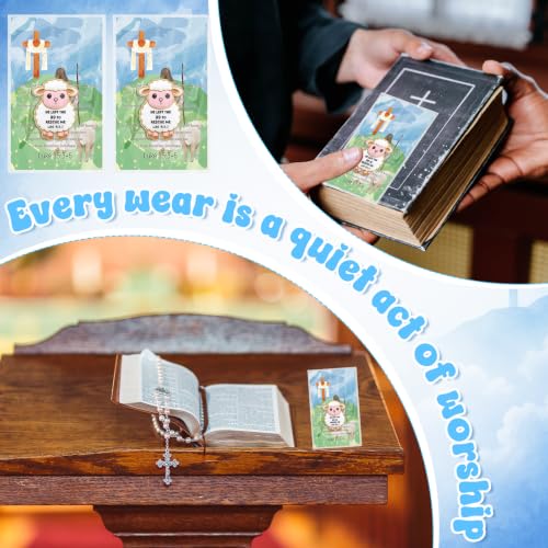 36 Sets Christian Lost Sheep Enamel Pins Bulk with Scripture Cards