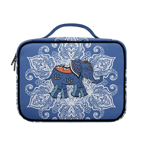 Bible Cover Church Carrying Book Case Polyester Bible Protective with Pen Slots and Zippered Pocket Customizable - color: Boho Elephant