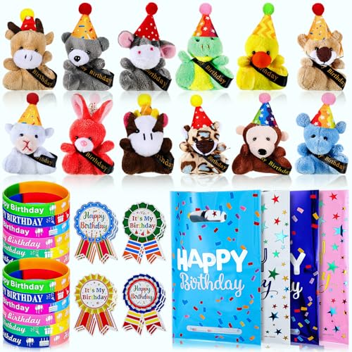 Seenelling 96 Pcs Happy Birthday Party Gift for Student Stuffed Animal