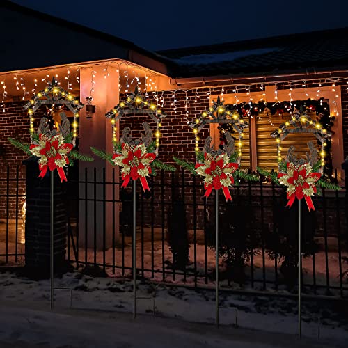 Moukeren 2 Pcs 3.5ft Nativity Scene Outdoor Light up Yard Stakes, Classic - style: Classic