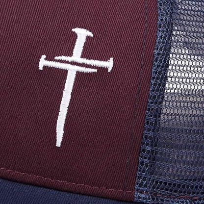 Christian Jesus Cross Hat - Faith Hats for Men Women - Religious Gifts for Thanksgiving Christmas - color: Cross/Burgundy
