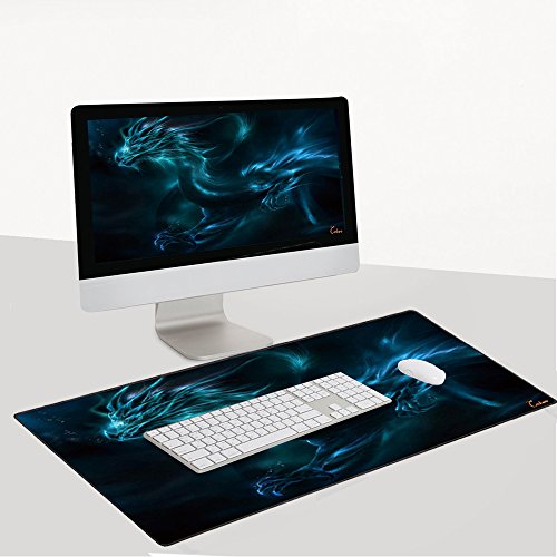 XXL Professional Large Mouse Pad & Computer Game Mouse Mat (35.4x15.7x0.1IN, Dragon) - color: Dragon, size: 35.4L x 15.7W inches