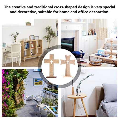 20pcs Wooden Crosses for Crafts Unfinished Wood Crosses Mini Standing Cross Holy Cross Collectible for Easter Decoration Table Display Dining Wedding Party Decor
