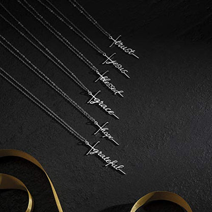Lcherry Faith Cross Pendant Necklace for Women Religious Christian Jewelry Birthday Christmas Gifts for Women - style: 25-Peace