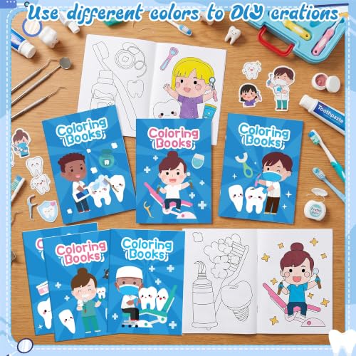 Bulk Dentist Coloring Books, 24Pcs Mini Drawing Booklet for Kids - style: Dentist