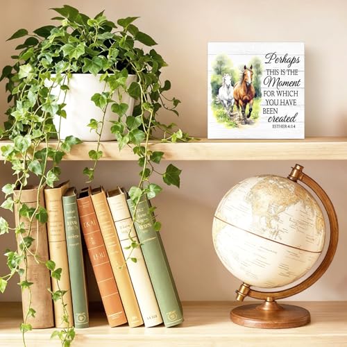 Perhaps This Is The Moment for Which You Have Wood Box Sign 5.9*5.9 - color: white018