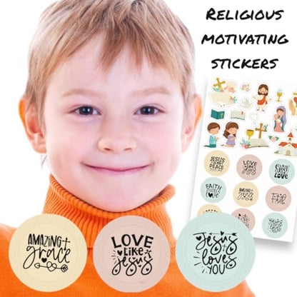 600PCS Religious Christian Stickers for Kids, Sunday School & Easter Crafts