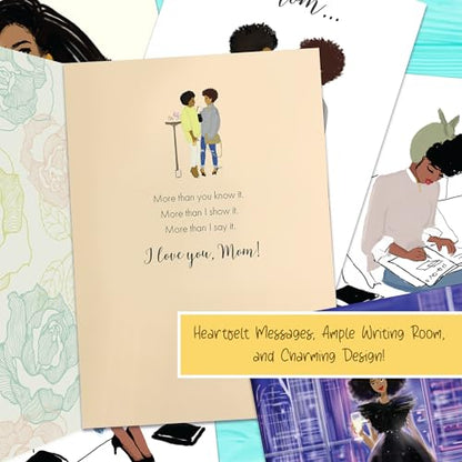 African American Greeting Cards Assortment Box – 18 All-Occasion Christian Greeting Cards with Envelopes – Birthday, Encouragement, Friendship, Romance, Engagement, , Mother's Day, Get Well & More - style: Assortment 740