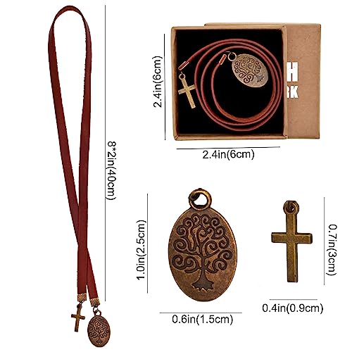 BLBMH Leather Bible Ribbon Bookmark, Tree of Life Cross Book Mark -LB1 - color: Alb1