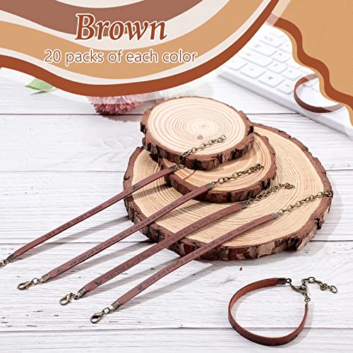 Jeyiour 20 Pcs Christian Leather Bracelets Bible Verse Quotes - color: Brown