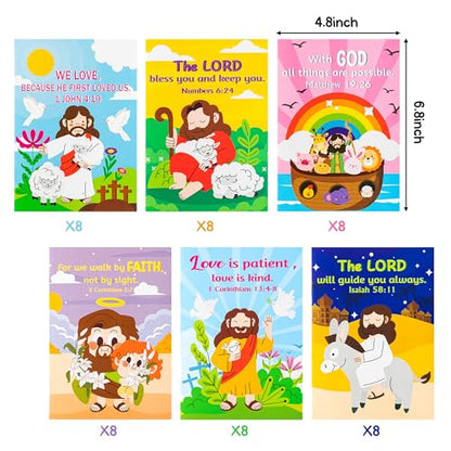 ANGOLIO 24 PCS Christian Religious Coloring Books for Kids Bulk, 6 Styles