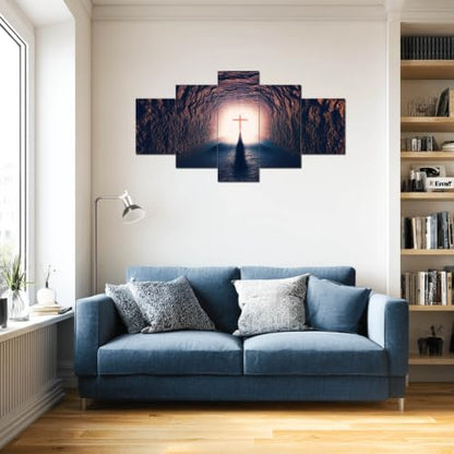 ARNLRDYA Cross Canvas Wall Art Jesus Christ, 60''Wx32''H - color: Artwork-01