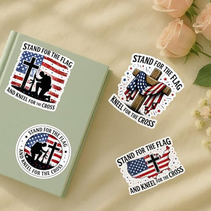 Christian Car Decal Jesus Saves - American Flag Distressed Waterproof - color: Patriotic Military Stickers