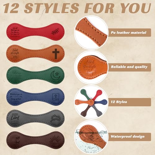 Sinload 24 Pcs Magnetic Leather Bible Bookmarks Bulk Pastor Gifts, Classic - style: Classic