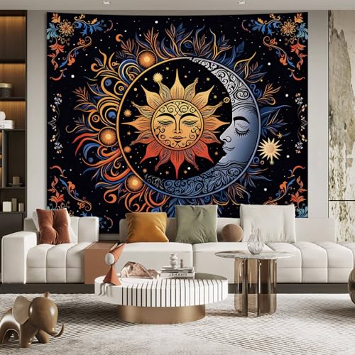 Apdidl Sun and Moon Boho Tapestry, Hippie Mandala Tapestries Wall Hanging - color: D-Boho Sun Tapestry, size: 90"L x 71"W