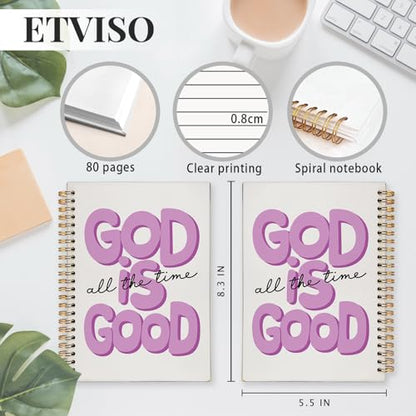 ETVISO Purple Bible Journal Notebook for Women, Inspirational Christian Gifts for Women, Prayer Bible Supplies Journal, Church Notes Notebook, Cute Preppy Aesthetic Hardcover Spiral Notebooks 5.5x8.3 - color: 04-Bible(Purple)