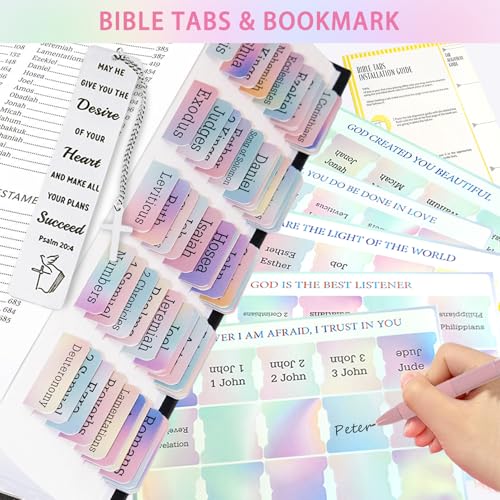 52Pcs All-in-one Bible Study Journaling Supplies, Bible note Taking Set - color: Multicolor