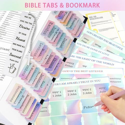 52Pcs All-in-one Bible Study Journaling Supplies, Bible note Taking Set - color: Multicolor