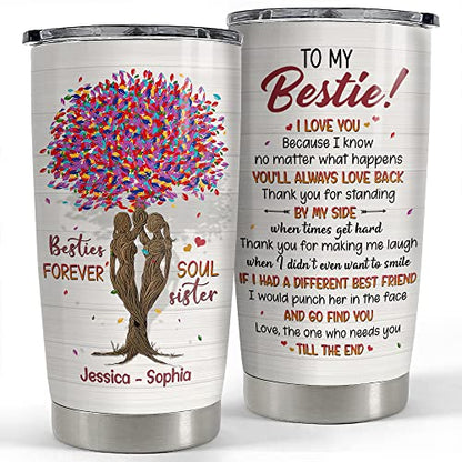 SANDJEST Personalized Best Friends Tumbler Soul Sister 20oz 30oz Tumblers with Lid Gift for Women Girl Best Friends Besties Soul Sisters Christmas Birthday - color: Best Friend