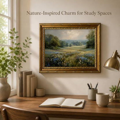 Framed Wildflower grassland Canvas Wall ArtFarmhouse Artwork 16x12 Inch - color: Framed Wildflower grassland 36, size: 16"L x 12"W