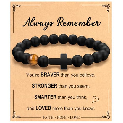 Christian Grandparents-Day Gifts for Men, Religious Cross Bracelet for Him - style: Always