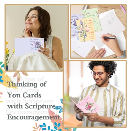 Motiskyy 72 Pack Religious Get Well Cards Bulk with Envelopes Stickers Christian Get Well Greeting Cards with Scripture Encouragement Blessing 4.5 x 6.2 Inch (Watercolor Flower) - style: Watercolor Flower