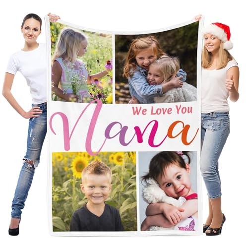 inkArts Custom Blanket with Photo, Personalized Blanket, Customized Photo Blankets, Customizable Picture Blankets, Personalized Photo Gifts for Kid Baby Girl Boy Pet - color: 4 Photos
