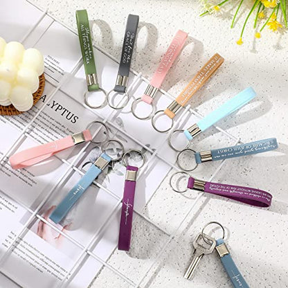 Unittype 56 Pcs Inspirational Christian Gifts Bible Verse Silicone Keychain
