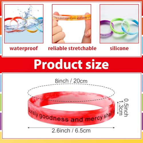 Estune 120 Pcs Bible Verse Bracelets Christian Wristbands, Gradient Color - color: Gradient Color