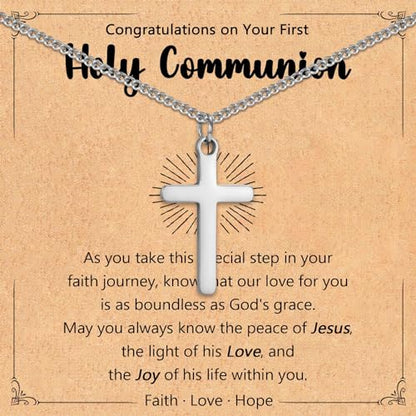 Leyung Baptism Confirmation First Holy Communion Christening Gifts for Boys - color: First Communion