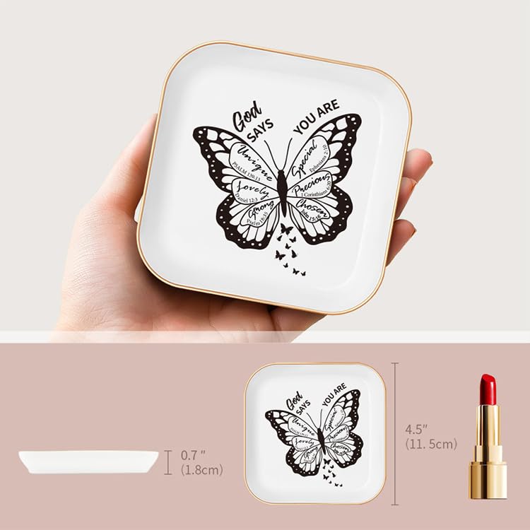 Christian Gifts for Women, Mom, Sister, Friends, Bible Verses JewelryTray - style: You Are-Butterfly