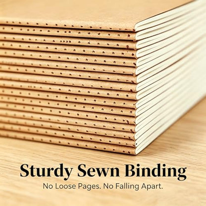 Wotion Kraft Lined Notebook 32 Pack, A5 Journal, 8.3" x 5.5", 60 Pages Thick No Bleed Paper, Soft Cover Bulk Notebooks for Students Office Travel - style: 32pack Lined page