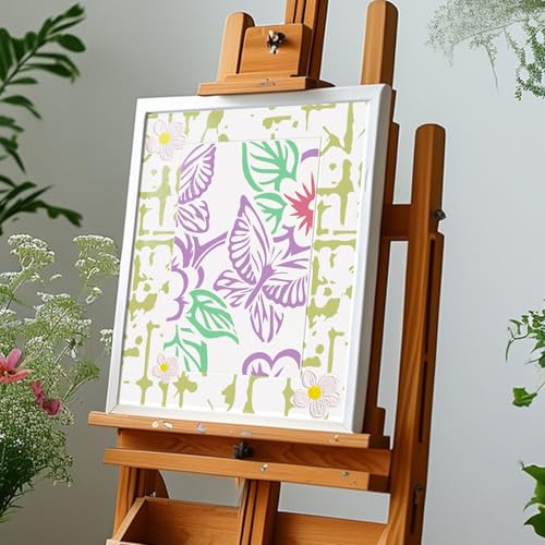 Yazhiji 8PCS Geometric Stencils for Painting, Reusable Large Size Geometric Painting Stencils Abstract Layering Stencil for Painting on Wood Canvas Furniture Wall Floor Decor Drawing DIY Art Supplies - style: Geometric-2