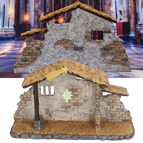 Nativity Scene, Christmas Manger Shed Statue Resin Material Multi Purpose for Gifts