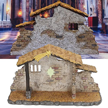 Nativity Scene, Christmas Manger Shed Statue Resin Material Multi Purpose for Gifts
