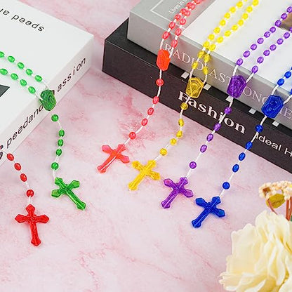 SHAOQINLIN 120 Pcs Plastic Rosary, 17 Inch Bulk Rosaries - size: 120 PCS