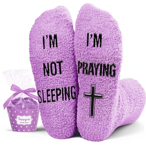 HAPPYPOP Christian Gifts - Christian Faith Religious Gifts, Jesus Socks for Christian - color: Praying Purple