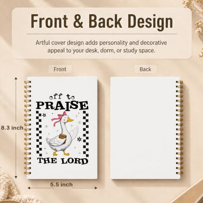 Coquette Goose Christian Spiral Notebook 5.5x8.3 Inch - color: pattern-2