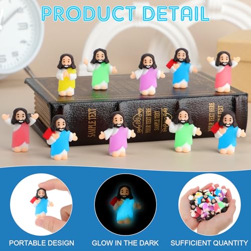 CroBlissful 25 Pcs Little Jesus Figurine Glow in the Dark, Adorable Styles - style: Adorable Styles