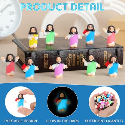 CroBlissful 25 Pcs Little Jesus Figurine Glow in the Dark, Adorable Styles - style: Adorable Styles
