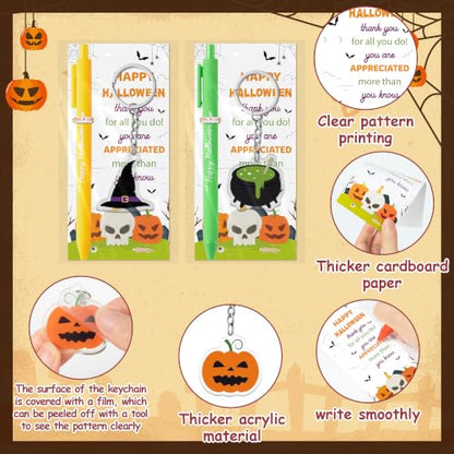 ANGOLIO Halloween Party Favors, 30 Sets Ballpoint Pens Bookmarks Keychains - style: Halloween