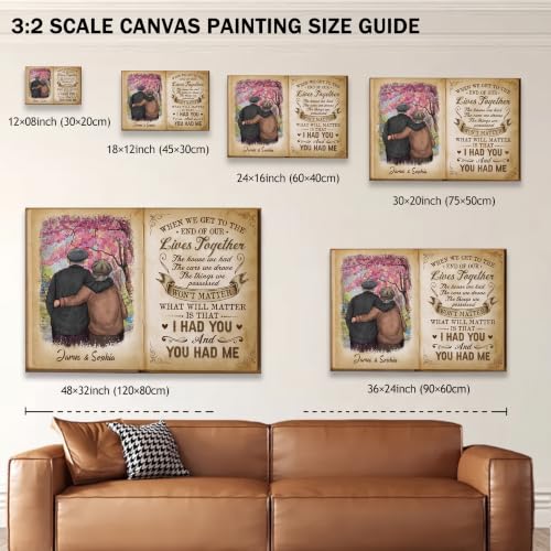 Ipplee Personalized Couples Canvas Together Forever Wall Art for Wife - color: Design22