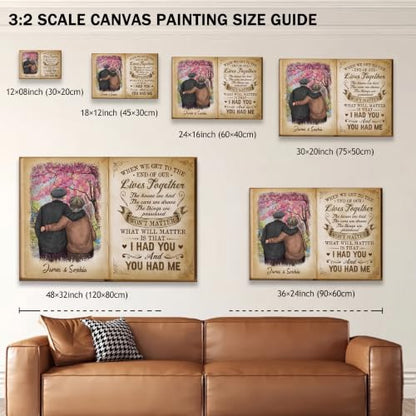 Ipplee Personalized Couples Canvas Together Forever Wall Art for Wife - color: Design22