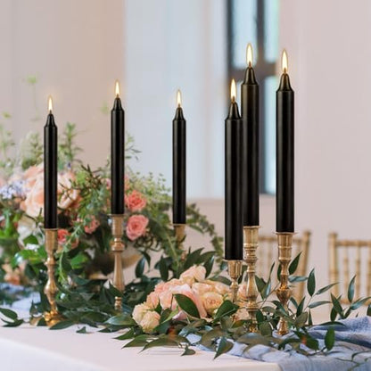 4 Inch, 40 Pack, Unscented, Dripless Taper Candles, Black, Smokeless Candles for Holidays, Wedding Ceremonies, Parties, Shabbat, 1.5 Hours - color: 4"40pcs-Black