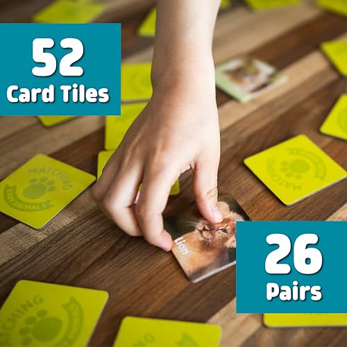 Chuckle & Roar Baby Animals Memory Matching Game, CR Matching, 3+, 52 Cards