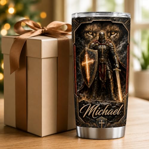 Personalized Christian Gifts For Men - Religious Man Of Faith Warrior Christ Tumbler V13 - A Child Of God Bible For Dad, Husband, Grandpa on Fathers Day, Christmas, Birthday - color: CH-VAR-13
