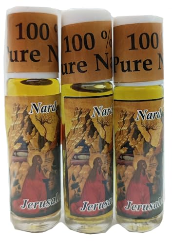 Zuluf Nard Anointing Oil Set of 3 – Holy Land Blessing Oil from Jerusalem Israel, Biblical Prayer & Worship Oil Christian Church Gift for Pastors, Priests, Rabbi & Clergymen